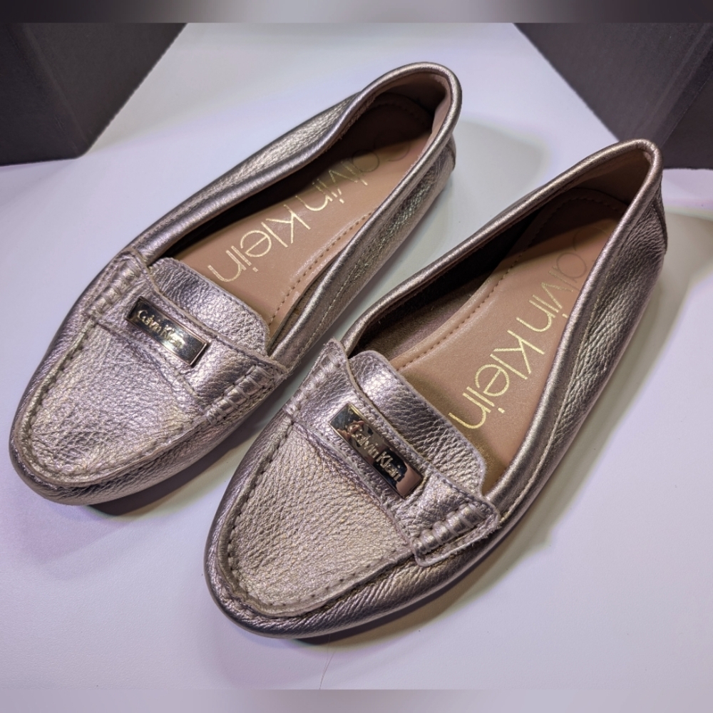 Calvin Klein Gold Loafers Women's Size 8
